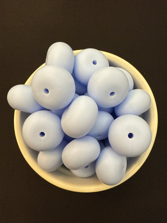 22mm Abacus Solid Color Beads - Ice Blue 105