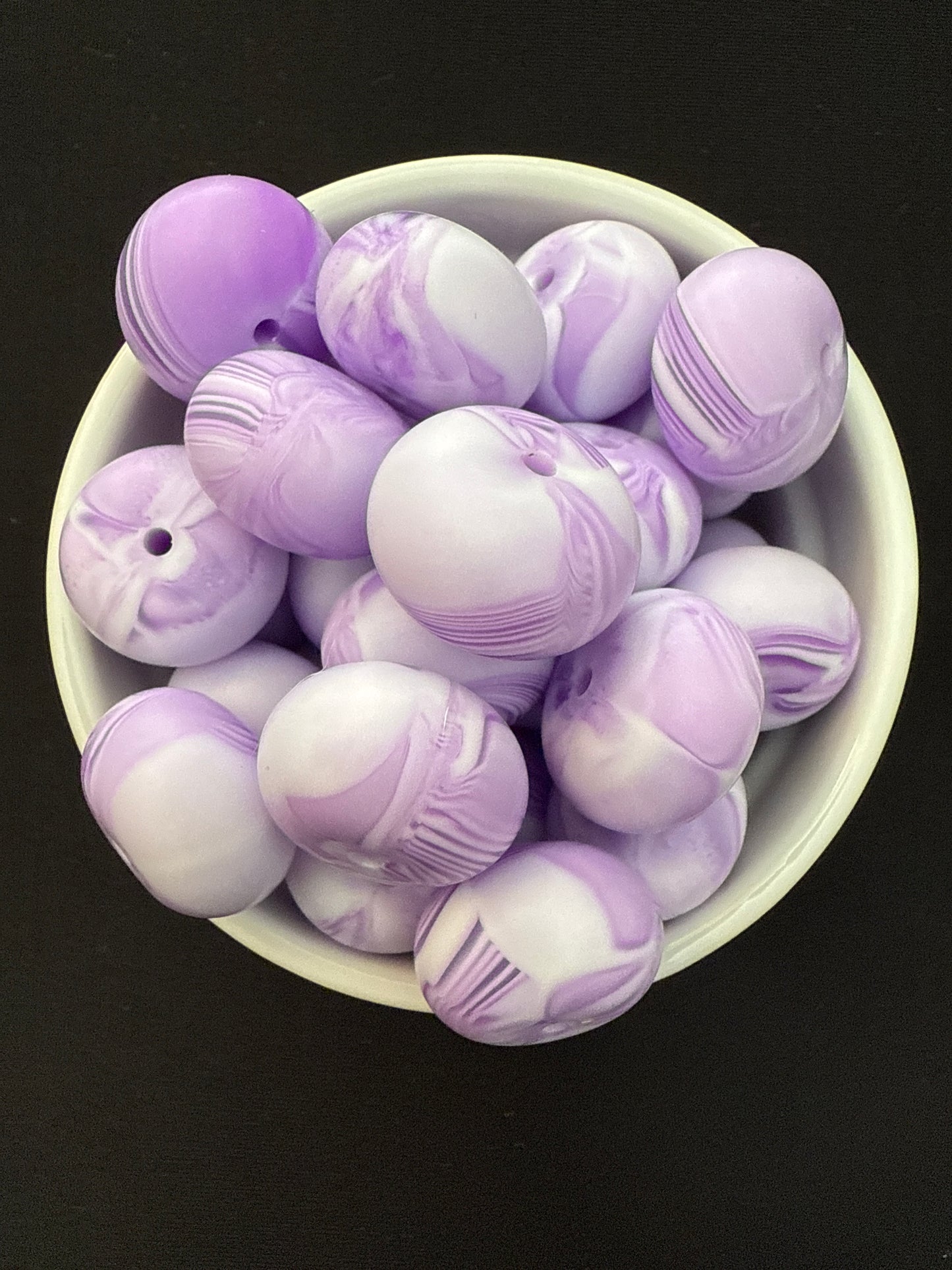 22mm Abacus Solid Color Beads - Purple Swirl 68