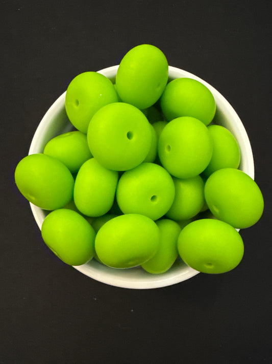 22mm Abacus Solid Color Beads - Lime 133