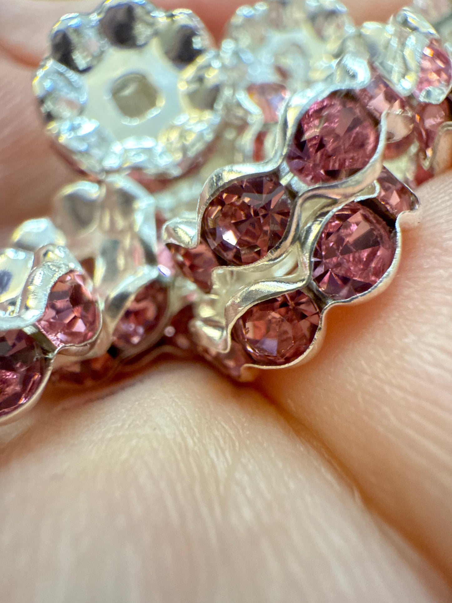 12mm wavy rhinestone spacers