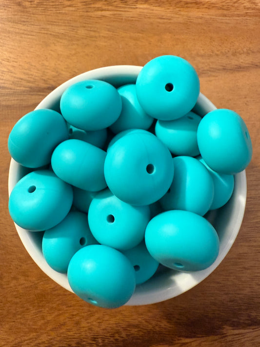 22mm Abacus Solid Color Beads - Turquoise 1