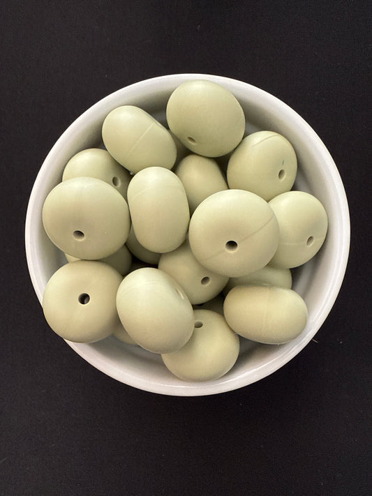 22mm Abacus Solid Color Beads - Light Sage 70