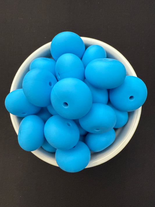 22mm Abacus Solid Color Beads - Bright Blue 132
