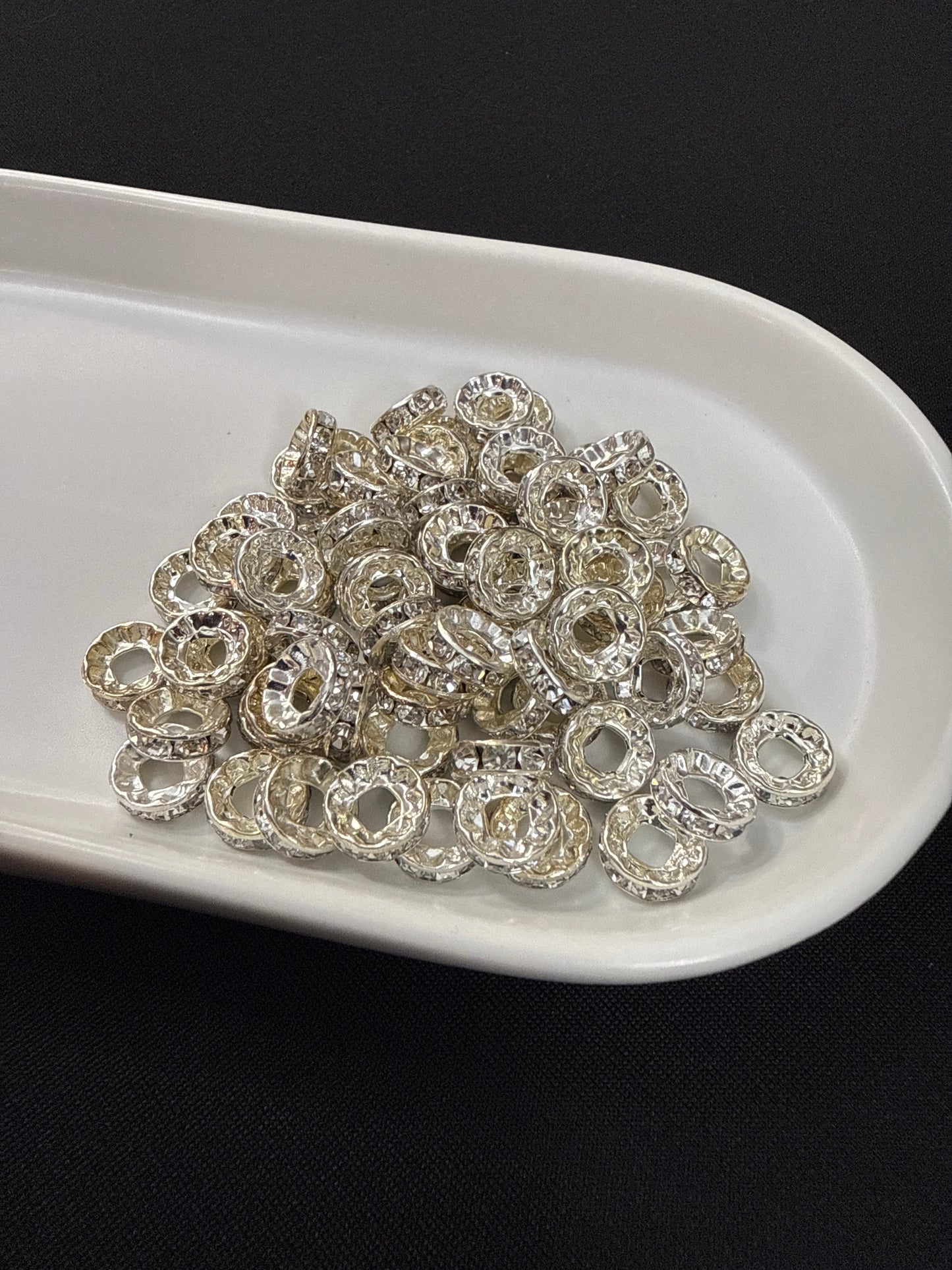 rhinestone large hole spacer