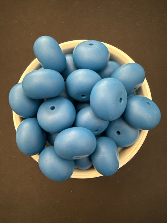 22mm Abacus Solid Color Beads - Blue Indigo 95