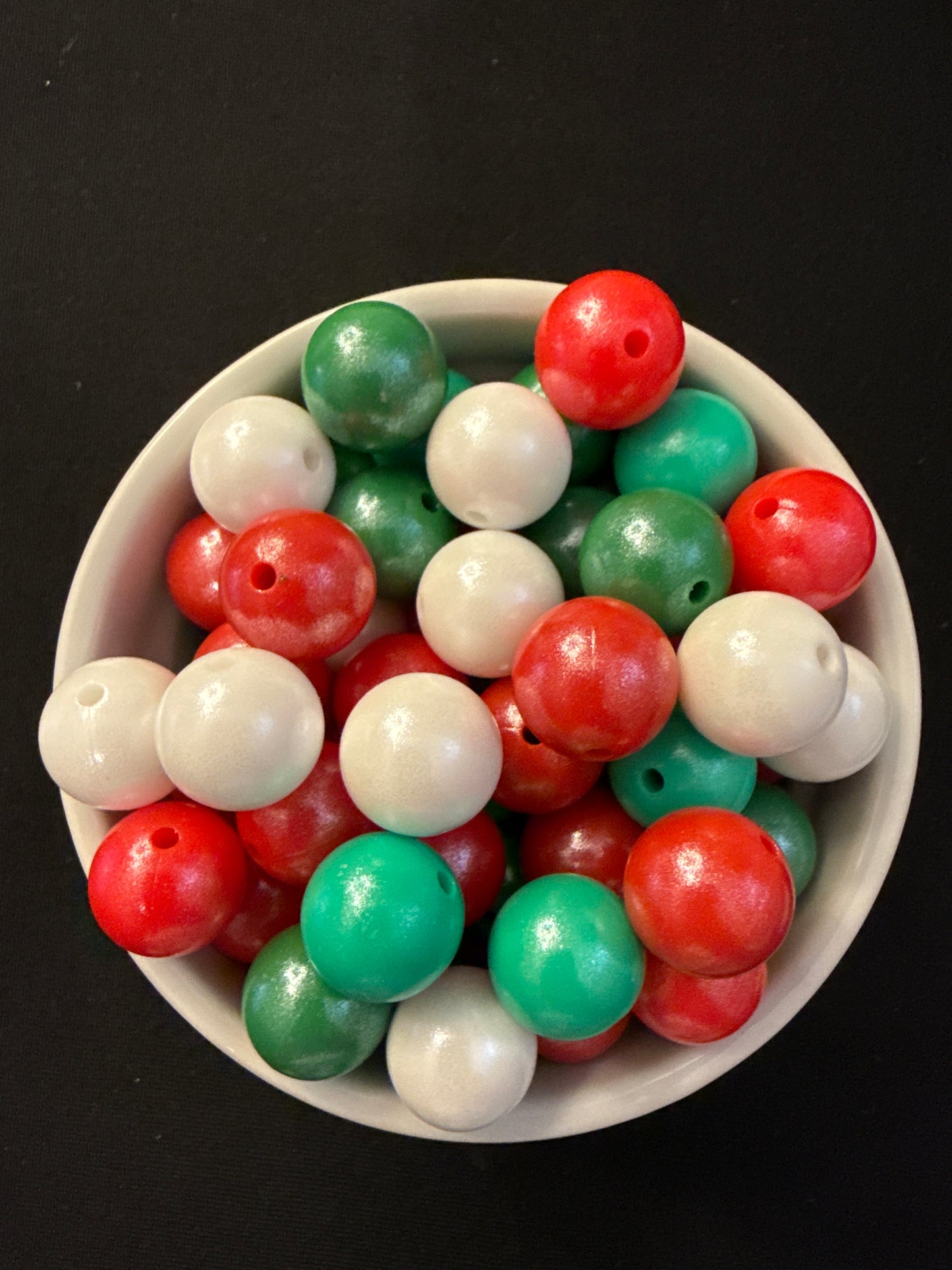 15mm round specialty beads -  Mix - Christmas Super Shimmer