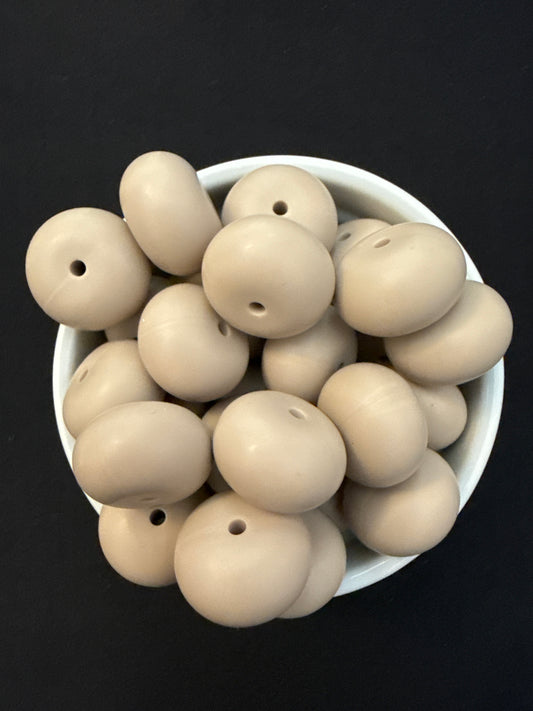 22mm Abacus Solid Color Beads - Beige 110