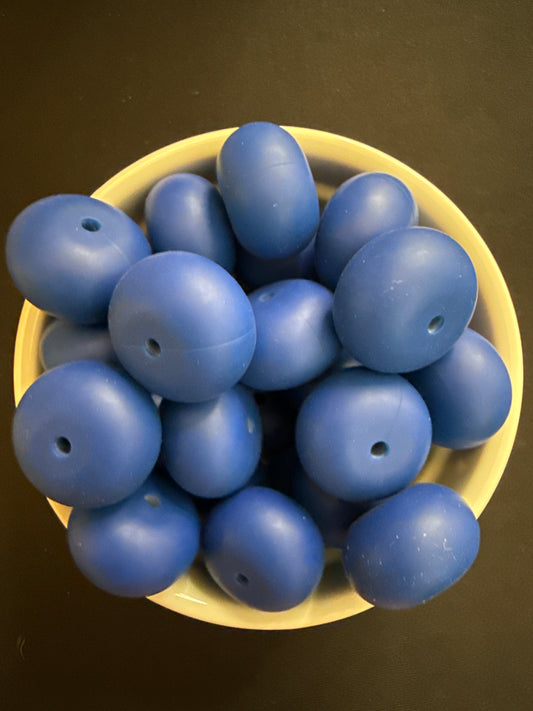 22mm Abacus Solid Color Beads - Blue Raspberry 50
