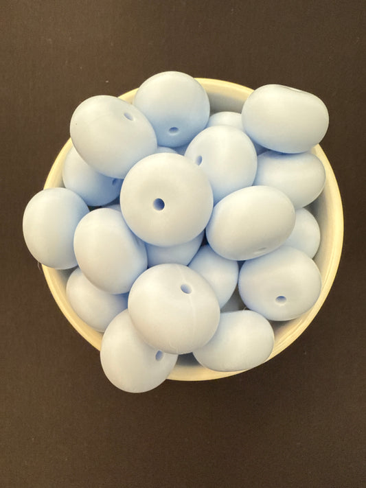 22mm Abacus Solid Color Beads - Baby Blue 116