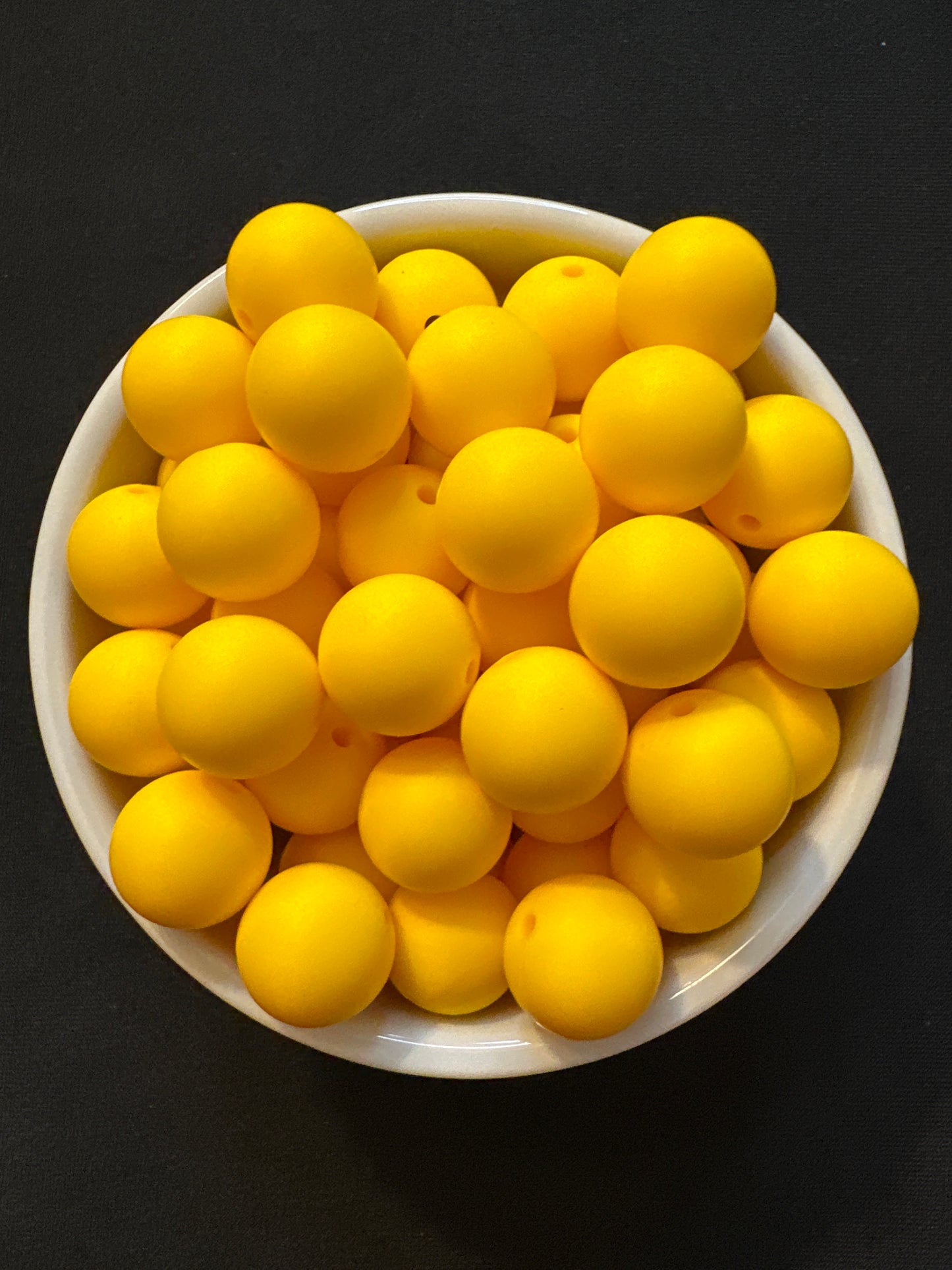 Round Solid Beads - Bus Yellow #K27