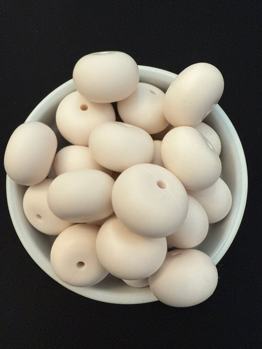 22mm Abacus Solid Color Beads - Bone 125