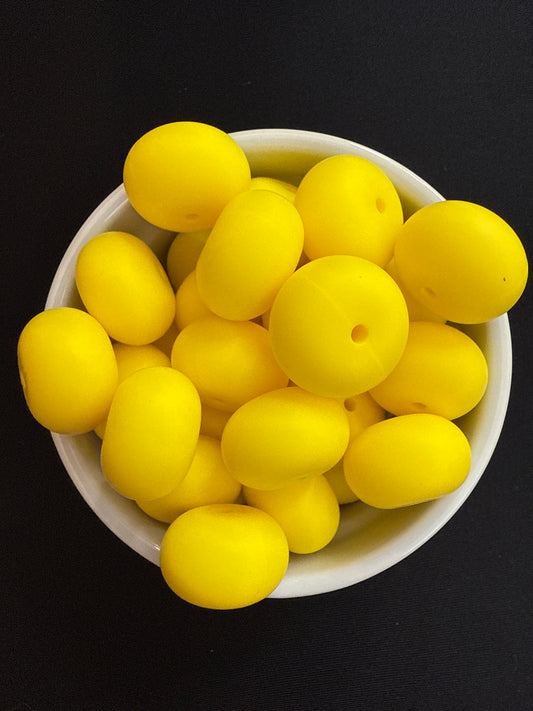 22mm Abacus Solid Color Beads - Lemon Yellow 17