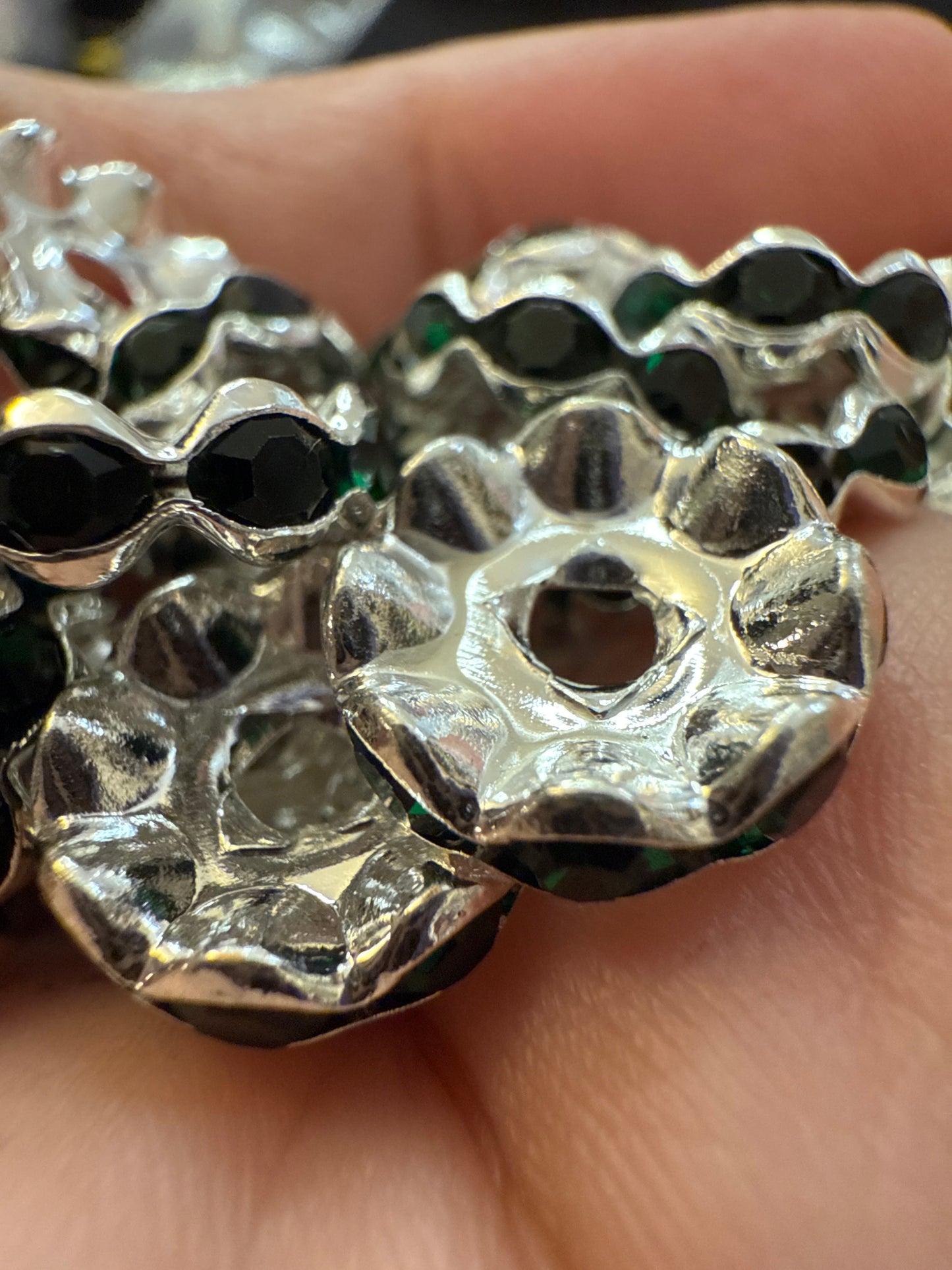 12mm wavy rhinestone spacers