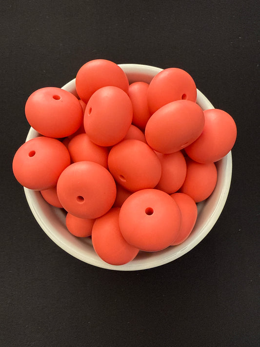 22mm Abacus Solid Color Beads - Coral 45