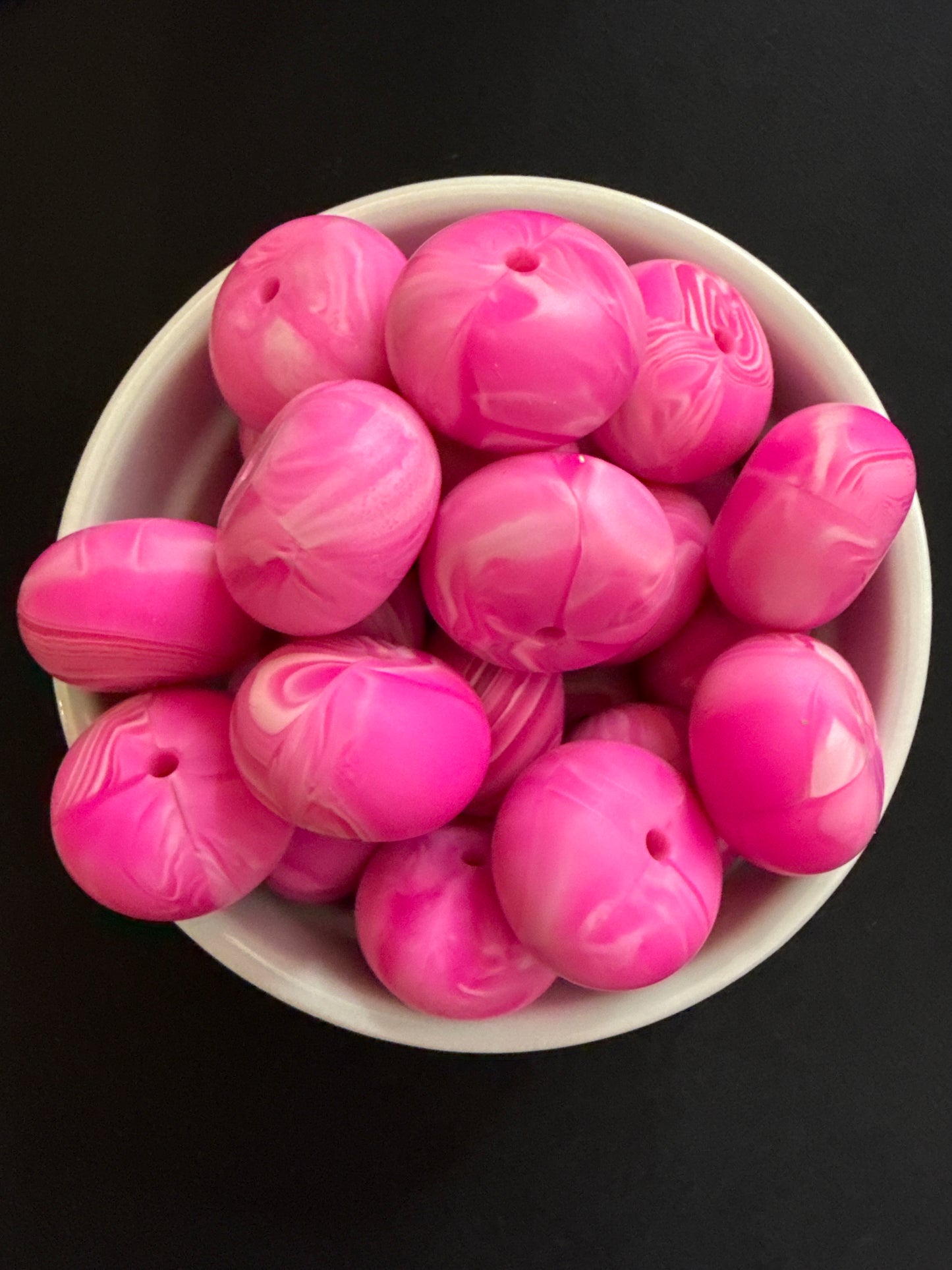 22mm Abacus Solid Color Beads - Bright Pink Swirl 124