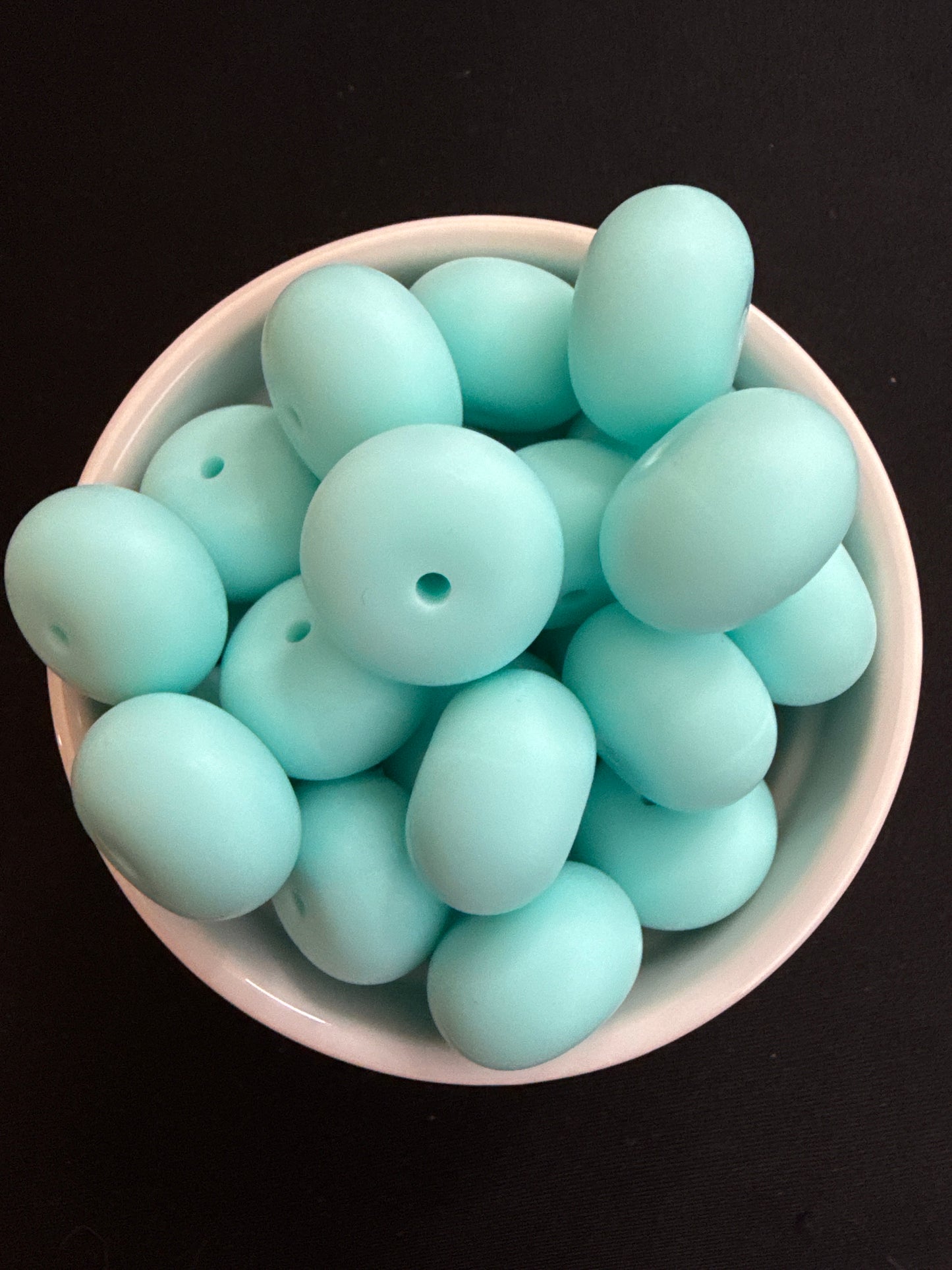 22mm Abacus Solid Color Beads - Light Turquoise 82