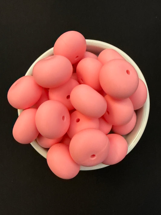 22mm Abacus Solid Color Beads - Eraser Pink 118