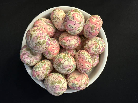 22mm Abacus Printed Bead - Spring Bouquet