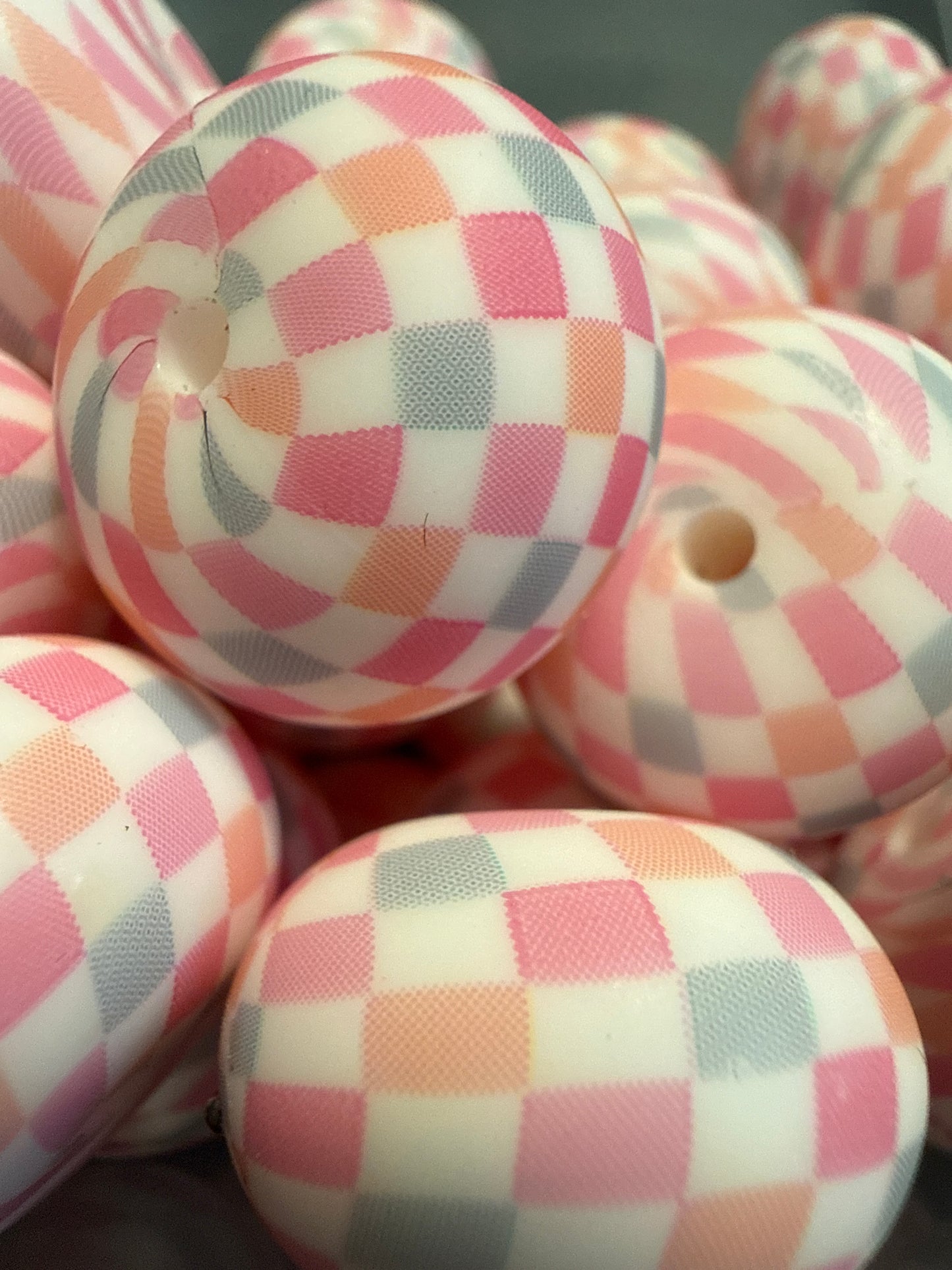 22mm Abacus Printed Bead - Checker