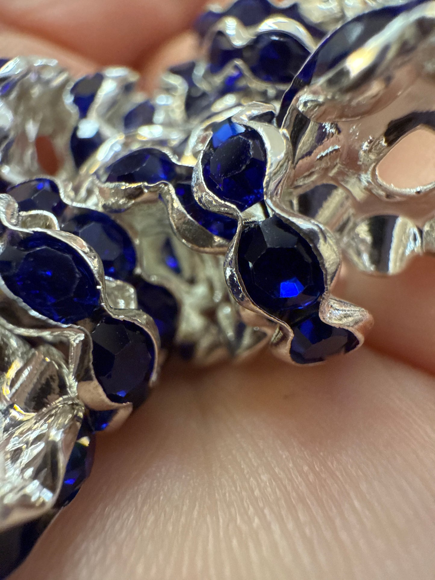 12mm wavy rhinestone spacers