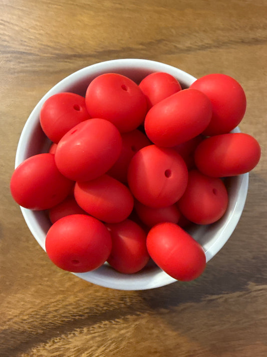 22mm Abacus Solid Color Beads - Christmas Red 126