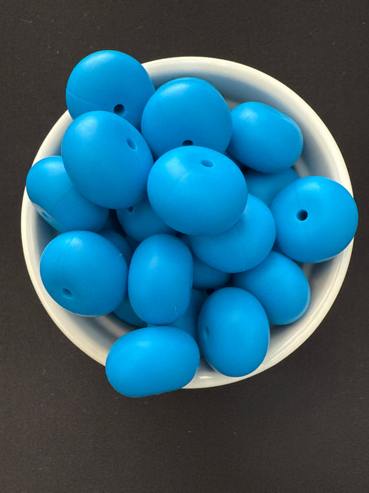 22mm Abacus Solid Color Beads - Electric Blue 26