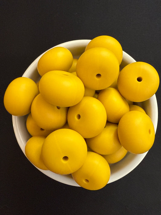 22mm Abacus Solid Color Beads - Mustard 55