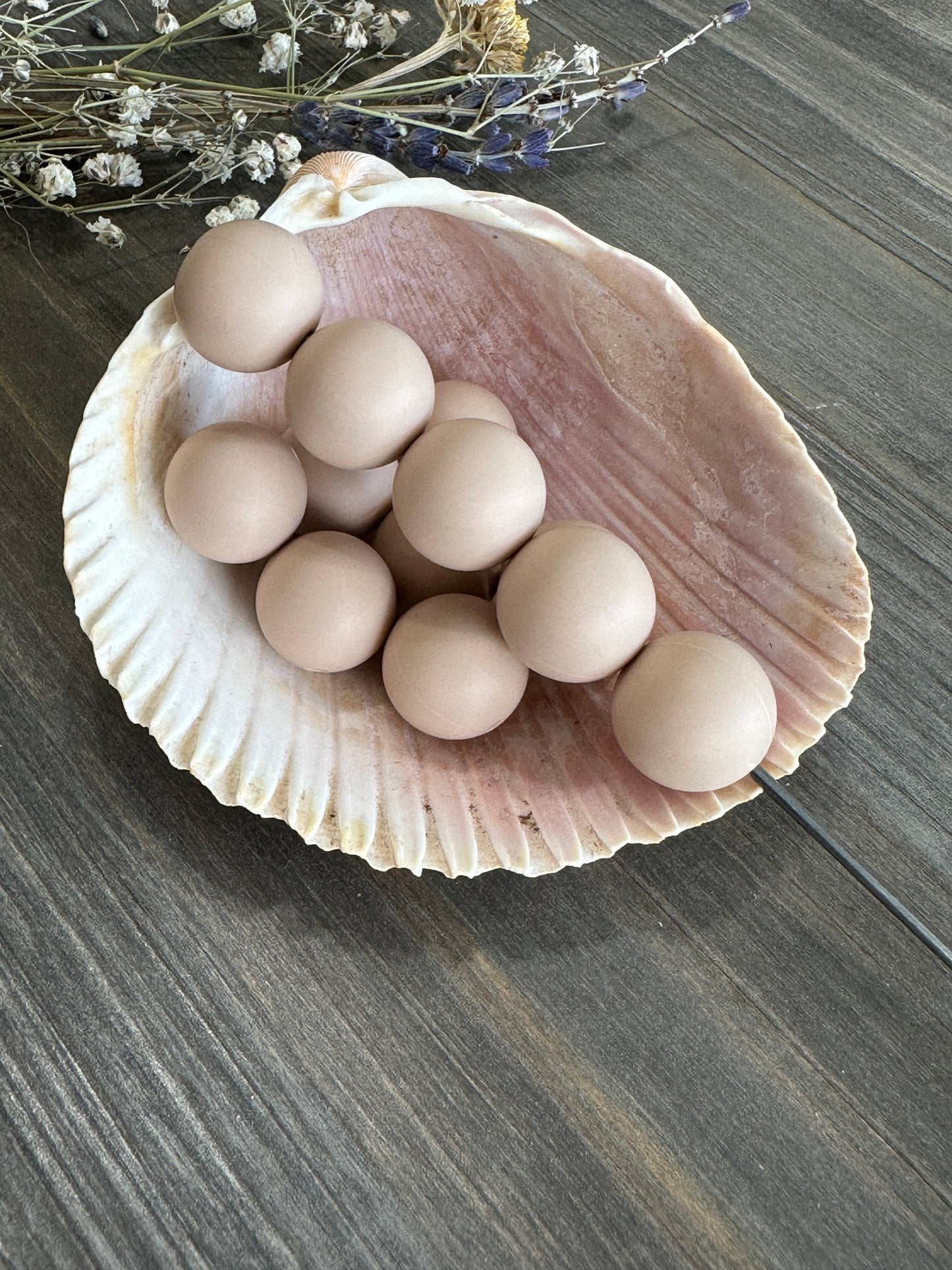 12mm Solid Color Beads - Oatmeal #85