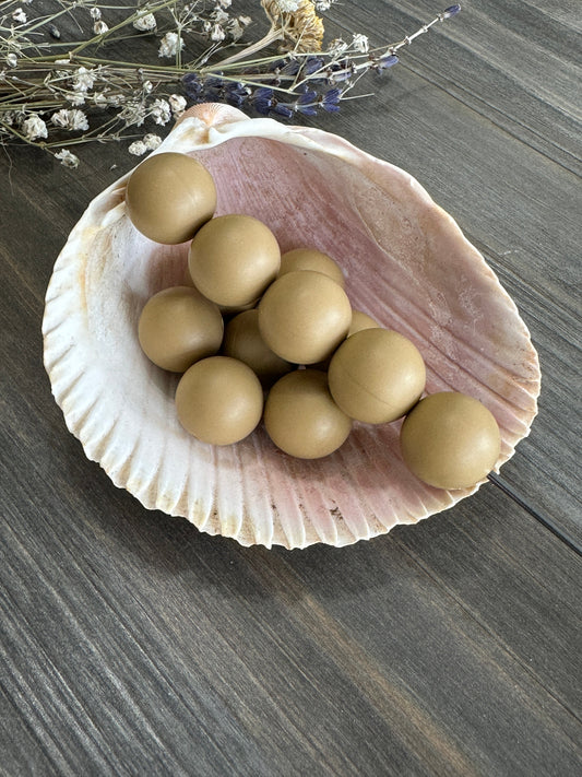 12mm Solid Color Beads - Boiled Peanut #51