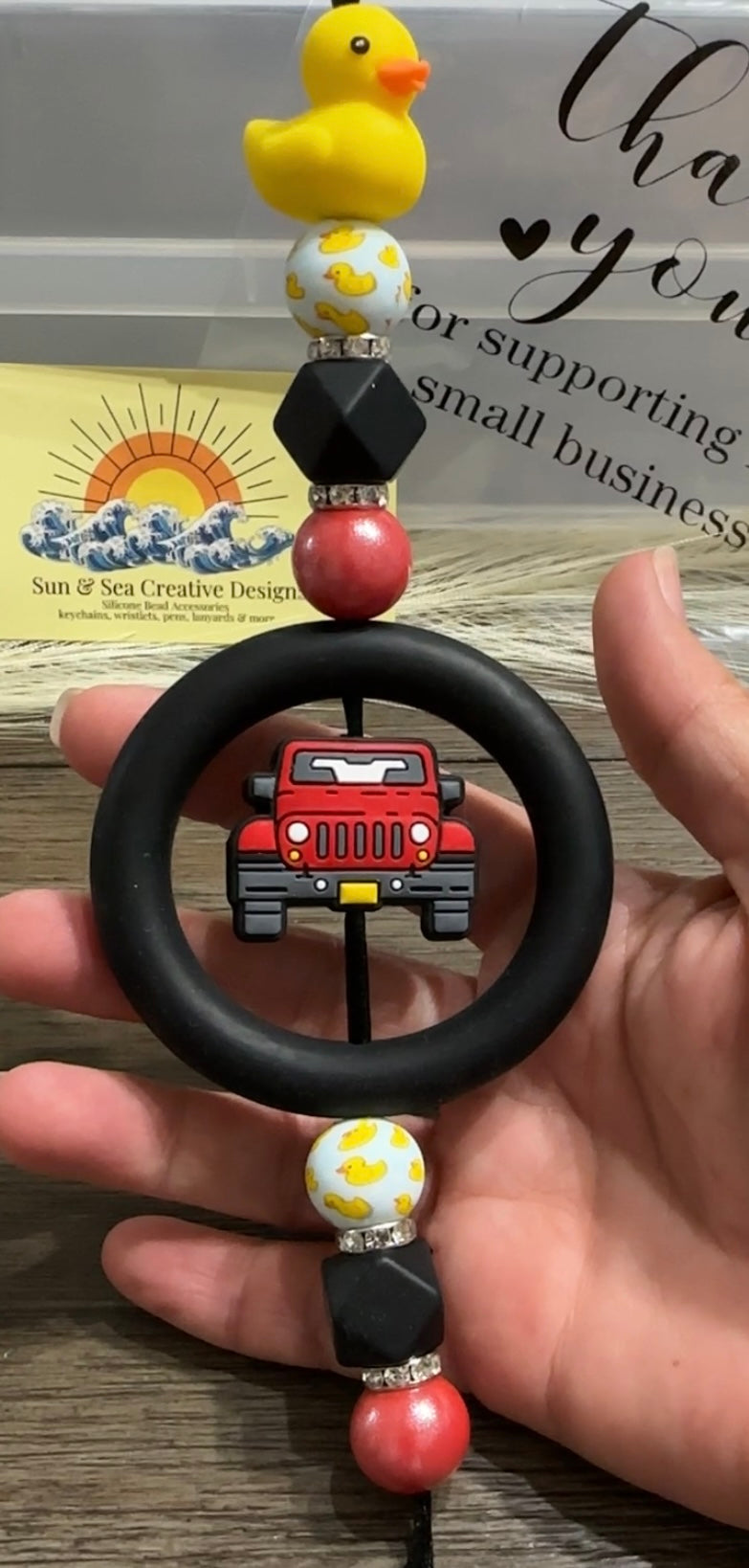 Rear view mirror car charm