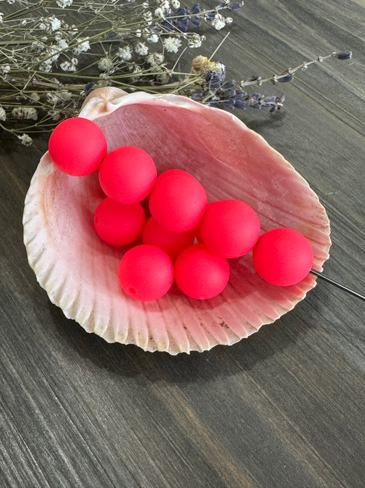 Solid Color Beads - Fluorescent Pink #3