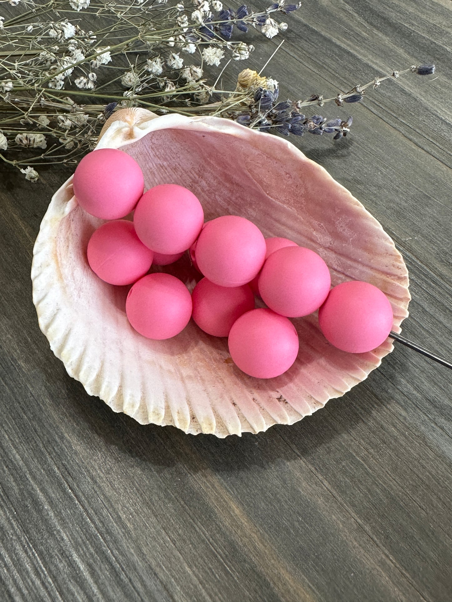 22mm Abacus Solid Color Beads - Strawberry Milk #7