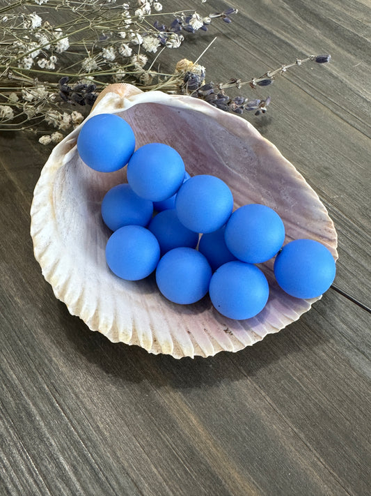 15mm round solid beads -  China Blue #15