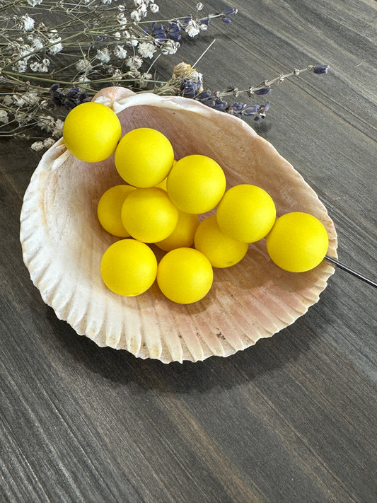 Solid Color Beads -  Lemon Yellow #17