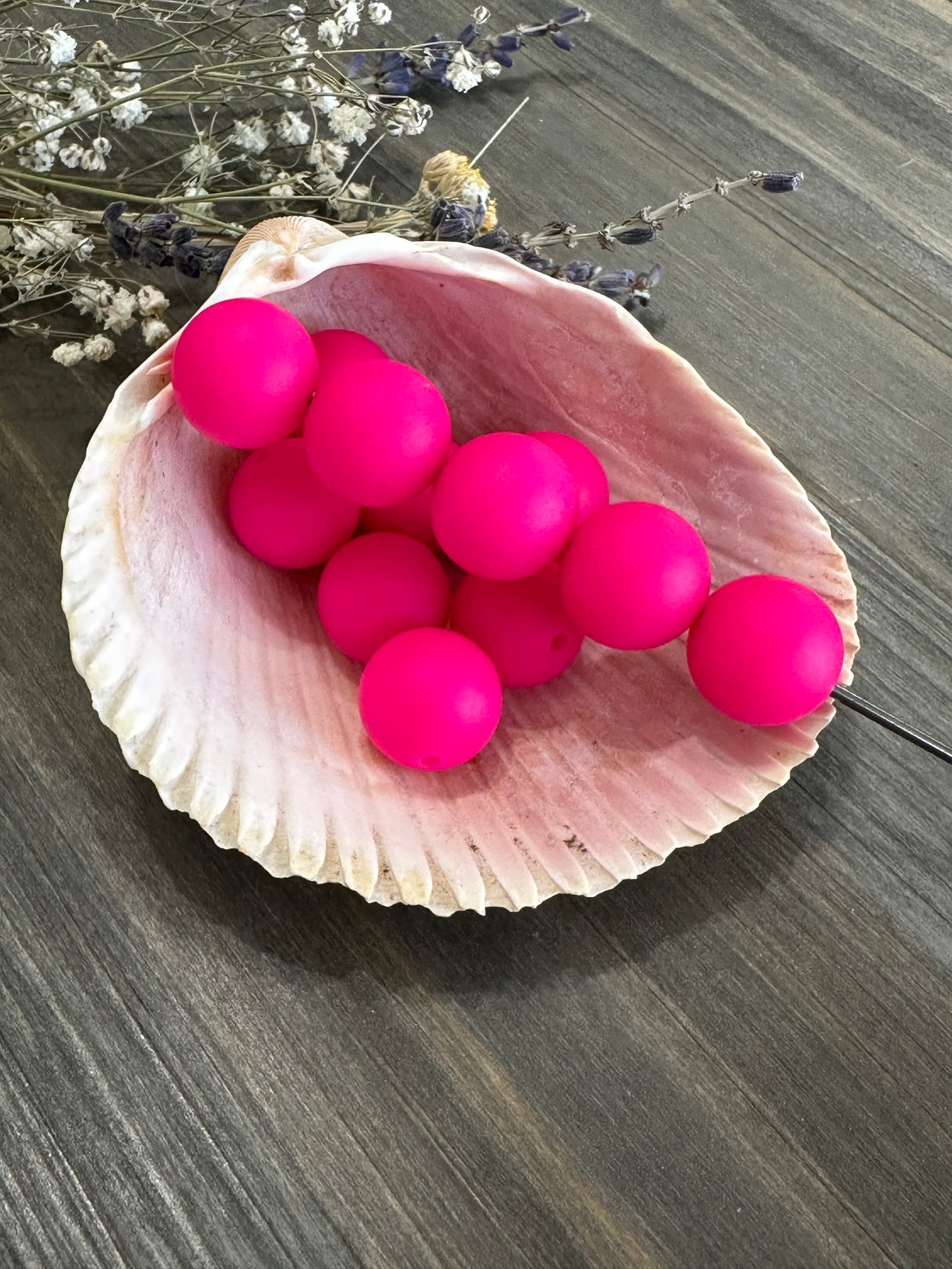 Solid Color Beads -  Fuchsia #18