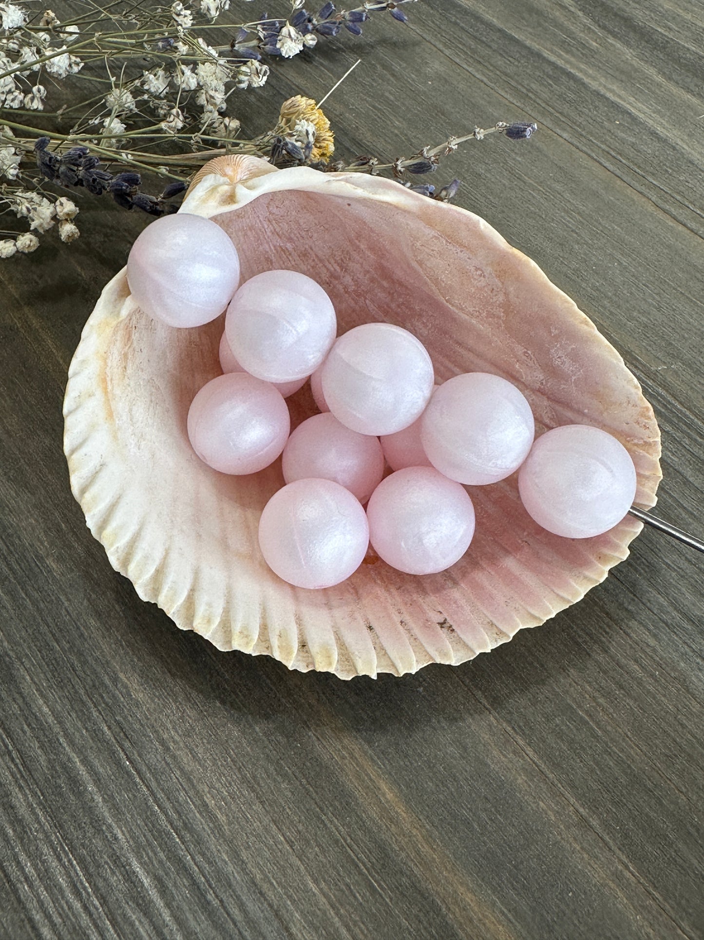 * 15mm Solid Color Beads - Pink Pearl #53