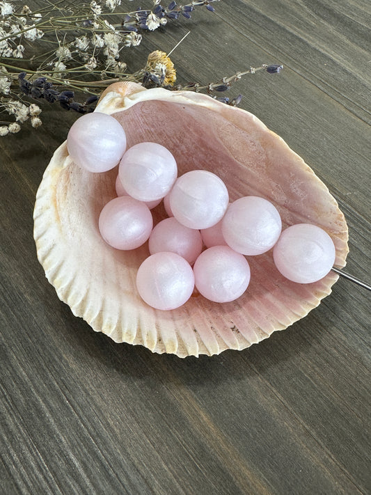 * 15mm Solid Color Beads - Pink Pearl #53