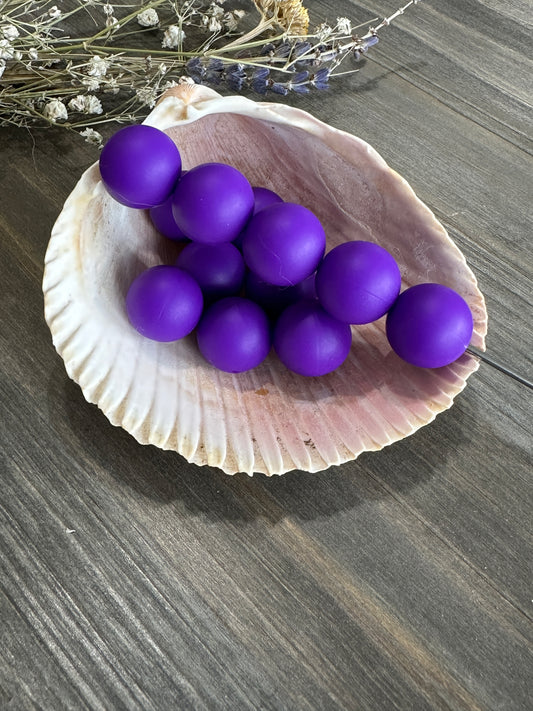 Solid Color Beads - Dark Purple #6