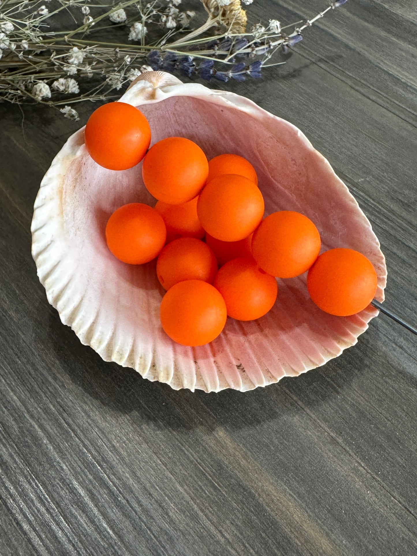 Solid Color Beads - Bright Orange #8