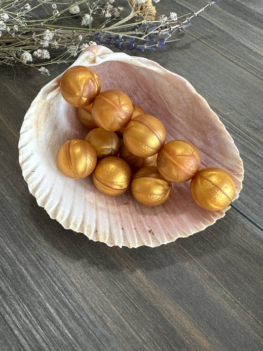 * 15mm Solid Color Beads - Gold Pearl #13