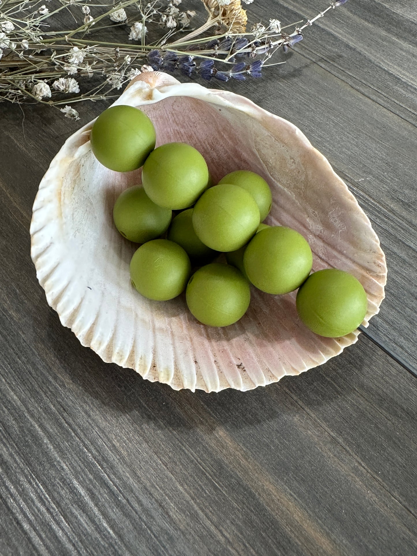 Solid Color Beads - Army Green #19