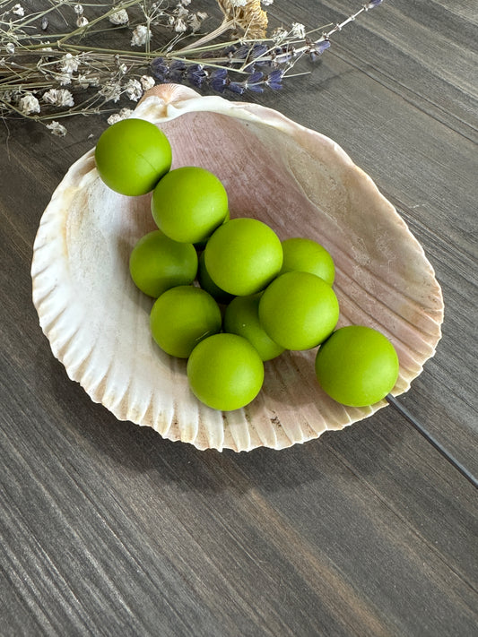 * 15mm Solid Color Beads -  Pistachio #23