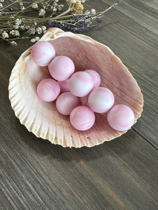 * 15mm Solid Color Beads - Pink Swirl #56
