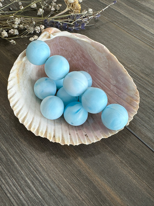 Solid Color Beads - Blue Swirl #62