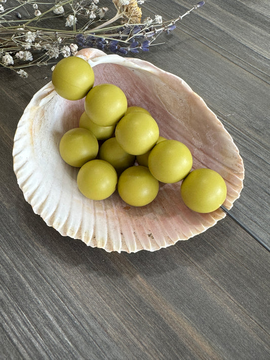 * 15mm Solid Color Beads - Olive #71