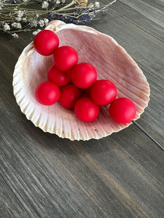 Solid Color Beads - Christmas Red #126