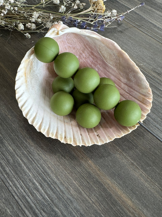 Solid Color Beads - Green Khaki #137