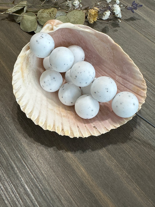 Solid Color Beads - White Granite #64