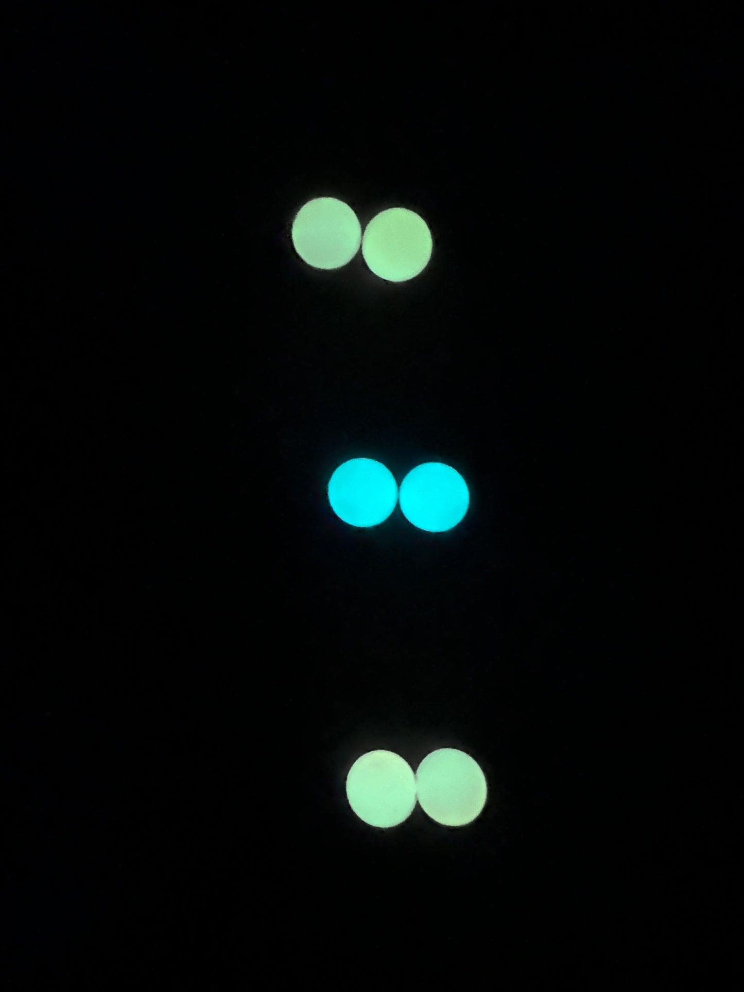 15mm round specialty beads - GLOW Pink/Blue #G12