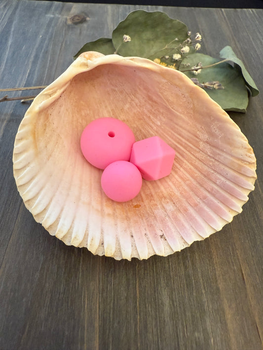 22mm Abacus Solid Color Beads - Pink Elephant 89